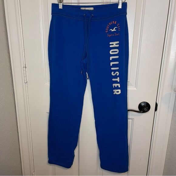 Y2K Hollister Royal Blue Sweat Track Pants Size S 2000s Loungwear Comfy Indie - Picture 1 of 7